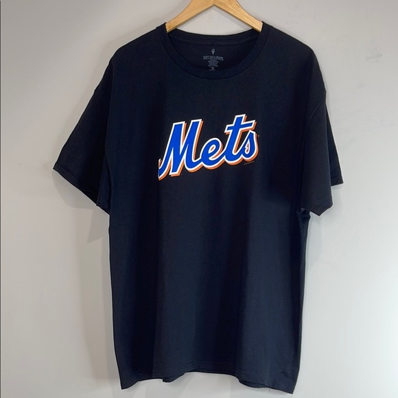 Soft As A Grape Mets Logo Black T-Shirt Crewneck Short Sleeve Boxy XL - Picture 2 of 10
